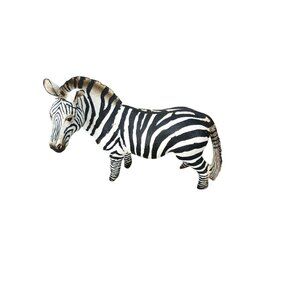 Schleich Zebra Figurine Realistic Animal Toy Collectible Black & White Hand-Pain